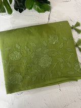 Mul chanderi saree with applique work MSH179
