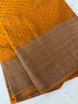 Semi banarasi Khaddi Georgette saree - MS1476 Mustard