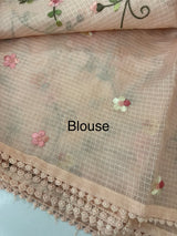 Silky kota saree with embriodery MS16426 PastelPeach