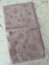 Moonga Kota checks saree with applique work MMC457 Lavender