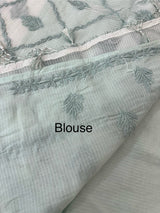 Kota Moonga checks saree with Chikankari work MSH241
