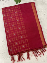 Bhagalpuri Semi tussar saree MS896- CrimsonRed