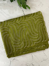 Glass organza saree with thread work- MOS351 Mehendi Green