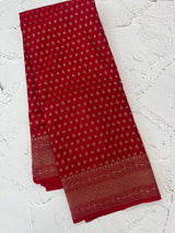 Semi Banarasi Georgette saree MKGS612 DeepRed