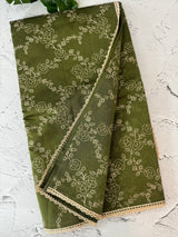 Blended tussar silk saree with embroidery- MSH158 MossGreen