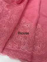 Glass Organza saree with thread work - MCW889