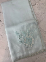 Crush Organza saree with applique work MBS676 PastelBlue