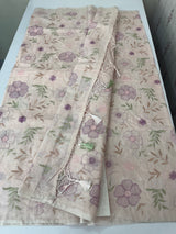 Mul chanderi saree with embroidery - MS14899 PalePeach