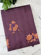 Blended Tussar silk saree with embroidery MS4899 - Mauve