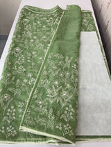 Semi Soft Organza saree with thread work MOS588