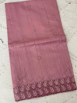 Semi tussar saree with cutwork MSHK566 OnionPink2