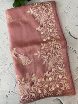Tissue Organza saree with embroidery work MS15643