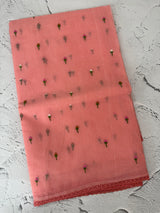 Kota checks saree with embroidery MS7679(1) Peach