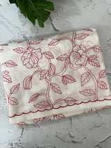 Netkota embriodery saree MS1494 - White to Red
