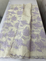 Mul chanderi applique work saree MSH170