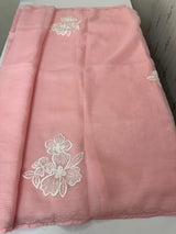 Crush Organza saree with applique work MBS677