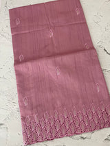 Semi tussar saree with cutwork MSHK566 OnionPink