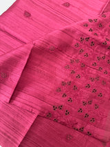 Cutwork Blended matka Tussar silk saree with embroidery MS4899
