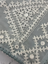 Tissue Organza saree with Kutch hand embroidery and mirror work - MS14799 PowderBlue
