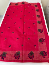 Netkota embriodery saree MS1456 DarkPink