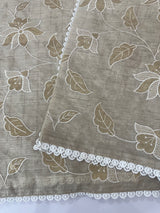 Soft chanderi tussar saree with applique work MKT4498