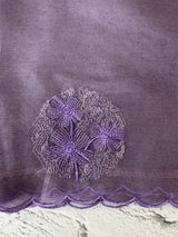 Semi Organza saree with embroidery - MSH375 DustyLavender