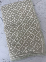 Tissue Organza saree with Kutch hand embroidery - MS14791 PastelGreen