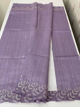 Semi tussar saree with cutwork MSHK566 Lavender