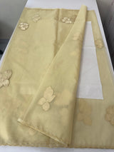 Soft Organza tissue Applique work saree MSLK116 Beige