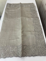 Semi tussar saree with applique borders MSH999 Taupe (1)