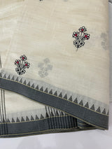 Blended tussar silk saree with embroidery- MSH490