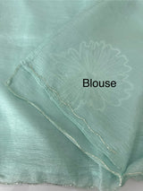 Crush Organza saree with applique work MBS677 PastelBlue