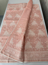 Premium Kota saree with chikankari inspired embroidery MS10303 PastelPeach