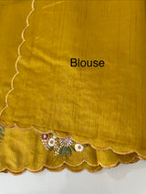 Blended tussar silk saree with embroidery- MS1072