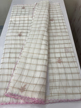 Check Mul chanderi saree with applique work MSH164 - White to Lavender