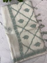 Kota Moonga checks saree with Chikankari work MSH241