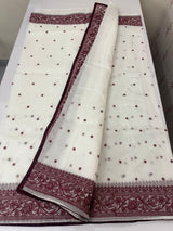 NetKota saree with chikankari machine embroidery - MS14622