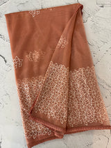 Glass tissue organza saree with embroidery MSF122 DustyPeach