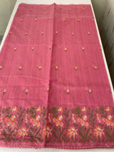 Blended matka Tussar silk saree with embroidery MS4856