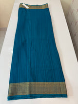 Crepe Banarasi viscose Georgette saree with brocade blouse MS953211- TealBlue