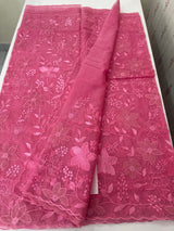 Soft Organza saree with Applique work MSLK478