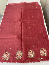 Silky kota embroidery saree MSK4333