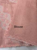 Blended Tussar silk saree with applique work- MSH225 PastelPeachPink