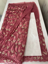 Glass organza saree with thread work- MOS351