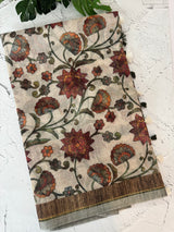 Printed Semi Kota Doria Sarees with blouse - MKD561 (2)