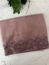 Soft Organza saree with embroidery borders - MCW786 DustyMauve