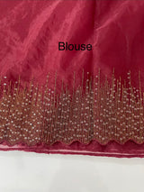 Semi Organza saree with embroidery borders - MSH296