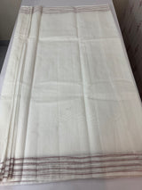 Kota Chanderi saree with kanta embriodery borders and applique work on pallu MCBS699- White to DuskyPeach
