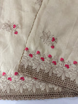 Soft crepe tussar silk saree with embroidery and cutwork MSH207