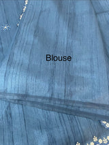 Cutwork Semi tussar saree MTSS680 TealBlue